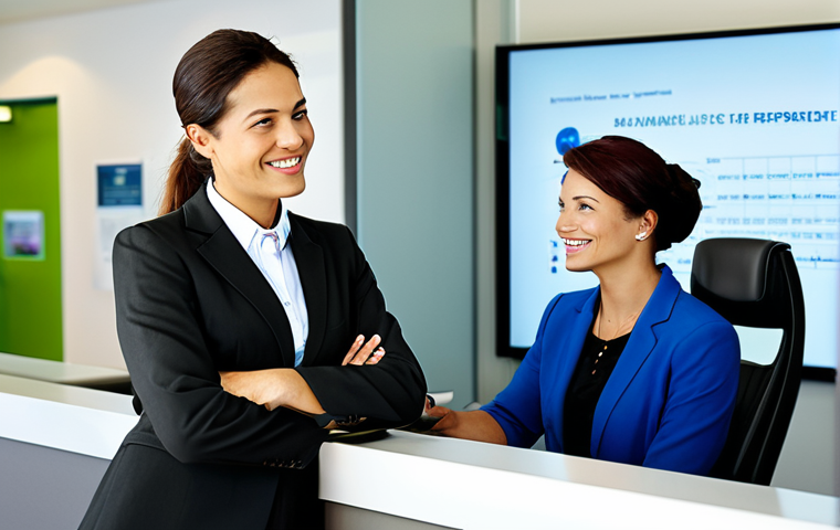 Proactive Personalized Banking**
"A customer service representative in a modern, brightly lit bank, wearing professional business attire, assists a friendly-looking customer. In the background, a screen displays travel-related financial options. The scene conveys helpfulness and anticipation of customer needs, fully clothed, appropriate content, safe for work, perfect anatomy, natural pose, professional."
**