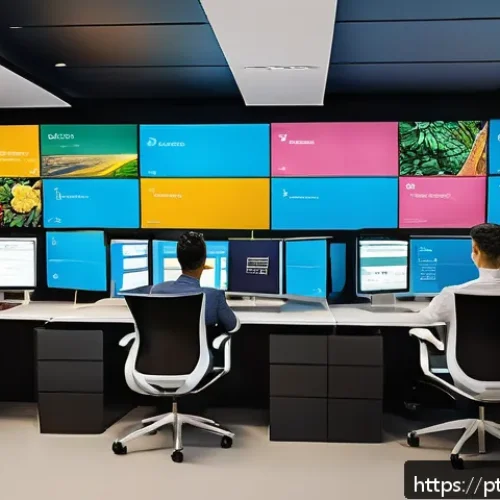 Home 31 고객경험 디자인 도구와 플랫폼 비교 - A modern Brazilian office environment where a diverse team of professionals is collaboratively worki...